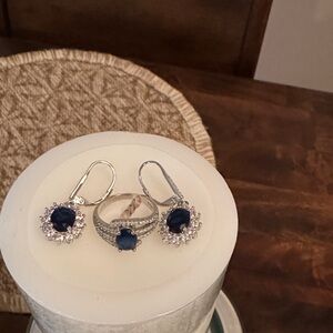 Elegant Silver and Blue Jewelry Set